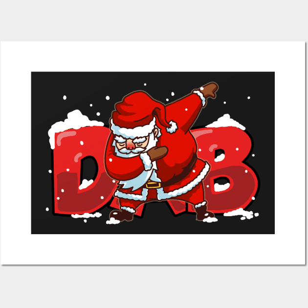 Dabbing Santa Christmas Tshirt Gift Dab Santa Claus T-Shirt Red Wall Art by vo_maria